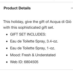 Giorgio Armani Other - Men’s 2 pc Acqua di Gio Pour Homme Gift set, NIB Giorgio Armani Other - Men’s 2 pc Acqua di Gio Pour Homme Gift set, NIB